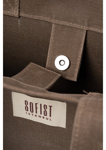 Moyen Waxed Canvas Tote Bag Mumlu Kanvas Kadın Omuz Çantası