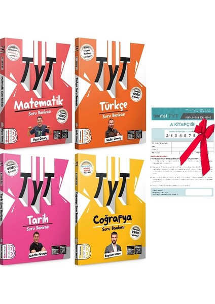 2024 TYT Matematik + Türkçe - Tarih- Coğrafya Tamamı Çözümlü Soru Bankası + Tammat TYT Deneme