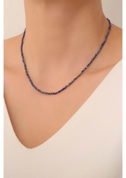Lapis Taşı Kolye ( 925 Ayar Gümüş Aparatlı )
