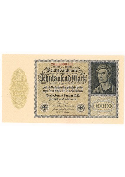 Almanya Deutschland 1000 Mark Berlin 1922 Unc- Çil Banknot