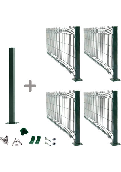Pcm 4'lü Panel Çit Takım 100X250 cm Çift Telli + 1 Direk Avantaj Paketi (10 Metre)