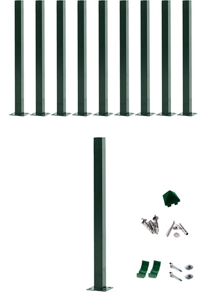 Pcm Panel Çit Direği 100 cm Aksesuarlı (10 Adet)