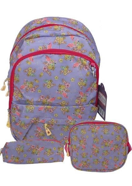 8640 Ilk Okul Çantası Beslenme Çanta ve Kalem Kutusu Seti
