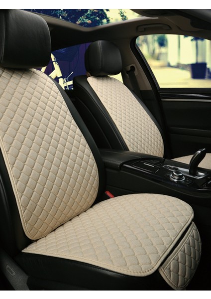 Ford Focus Araçlar Için Üniversal 2 Li Araba Koltuk Minderi 2 Parça Ön Koltuk Bej Deri Bej Desen