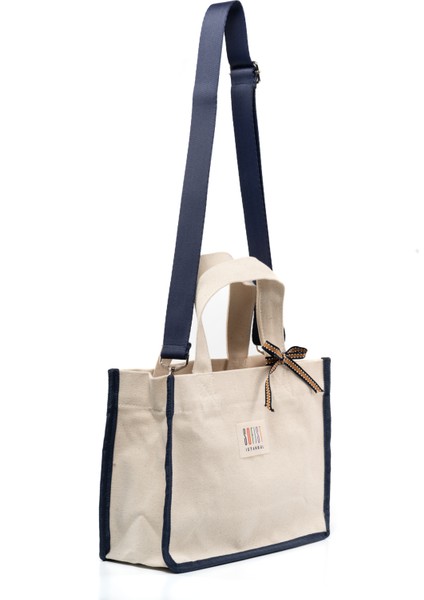 Balat Kanvas Tote Bag Ayarlanabilir Askılı Kadın El ve Omuz Çantası