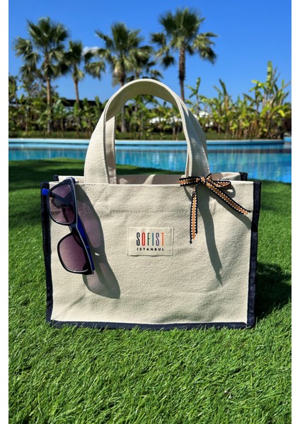 Balat Kanvas Tote Bag Ayarlanabilir Askılı Kadın El ve Omuz Çantası