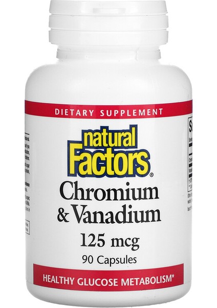 Chromium & Vanadium 125 mcg 90 Capsules