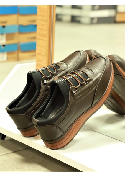 1680 Hakiki Deri Anatomik Tabanlı Erkek Günlük Ayakkabı - NKT01680-KAHVERENGI-38