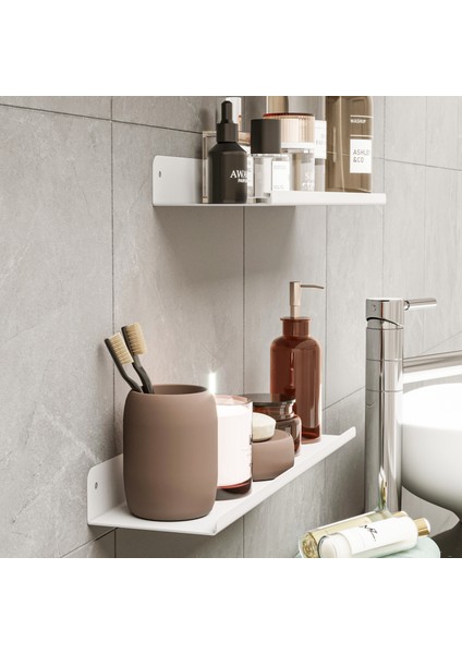 Lmz Design Mutfak Rafı 2'li Set Lüks Modern Metal Baharatlık Rafı Banyo Düzenleyici Organizer Tuzluk Askılık