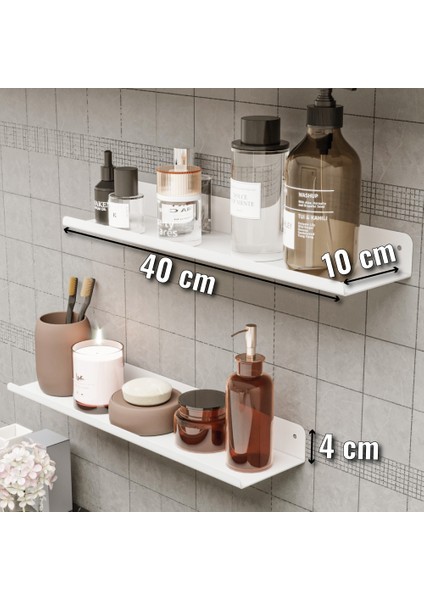 Lmz Design Mutfak Rafı 2'li Set Lüks Modern Metal Baharatlık Rafı Banyo Düzenleyici Organizer Tuzluk Askılık