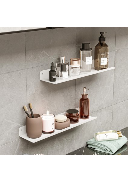 Lmz Design Mutfak Rafı 2'li Set Lüks Modern Metal Baharatlık Rafı Banyo Düzenleyici Organizer Tuzluk Askılık