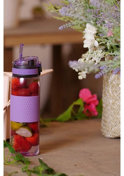 530ML Detoks Aparatlı Silikon Gövde Tritan Su Matarası