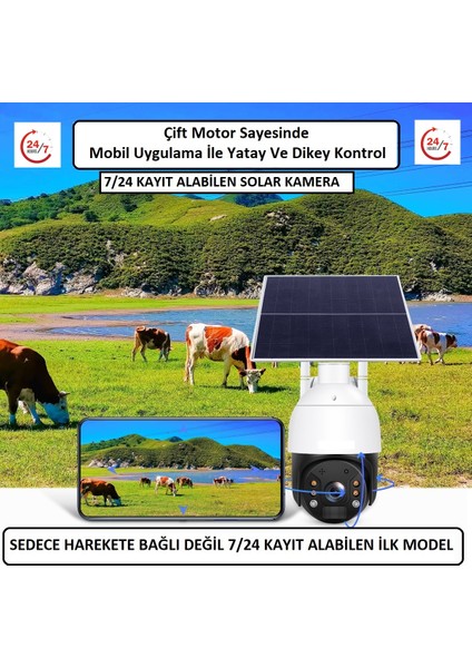 Wificam Plus 4g Sim Kartlı Solar Kamera 7/24 Kayıt Alan Ilk 4g Solar Kamera