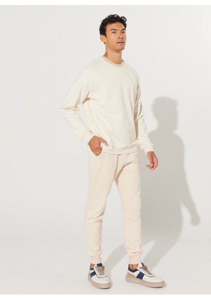 ALTINYILDIZ CLASSICS Altınyıldız Classics Bisiklet Yaka Ekru Erkek Sweatshırt 4A5223200008