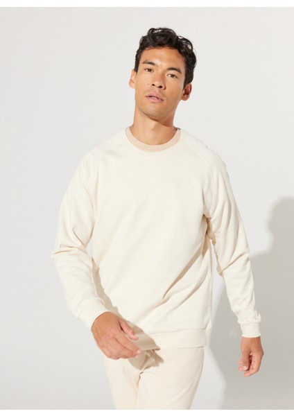 ALTINYILDIZ CLASSICS Altınyıldız Classics Bisiklet Yaka Ekru Erkek Sweatshırt 4A5223200008