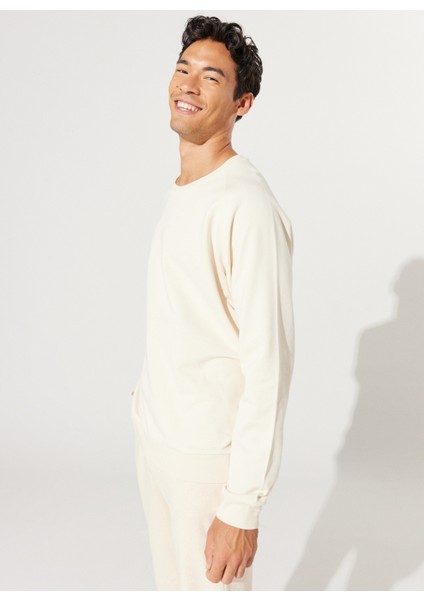 ALTINYILDIZ CLASSICS Altınyıldız Classics Bisiklet Yaka Ekru Erkek Sweatshırt 4A5223200008