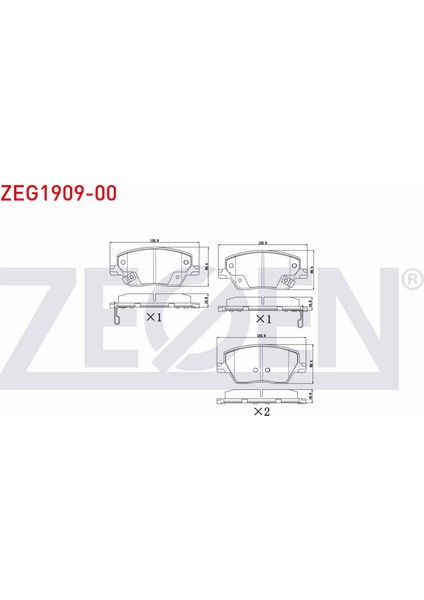 Fren Balata On Ikazlı Fıat Egea 1.3 Mjt 2015- / Egea 1.6 Mjt 2015- / Egea 1.4 16V 2015-/ Egea 1.6 16V 2015-_ATK-ZEG1909-00