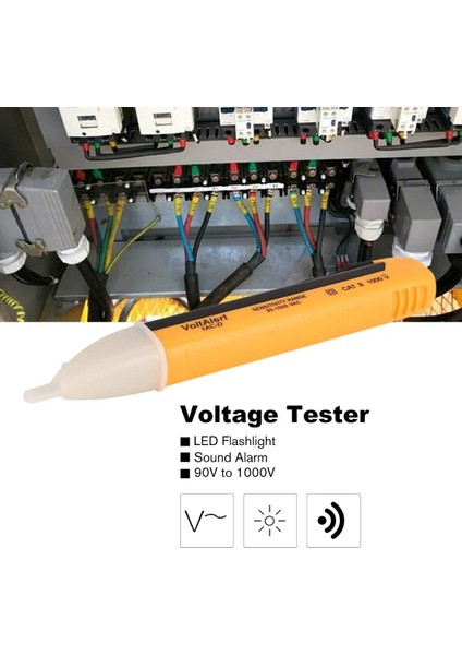 Dedektörlü Temassız Işıklı Kablo Voltaj Test Elektrik Kaçak Dijital Kontrol Kalemi Cihazı