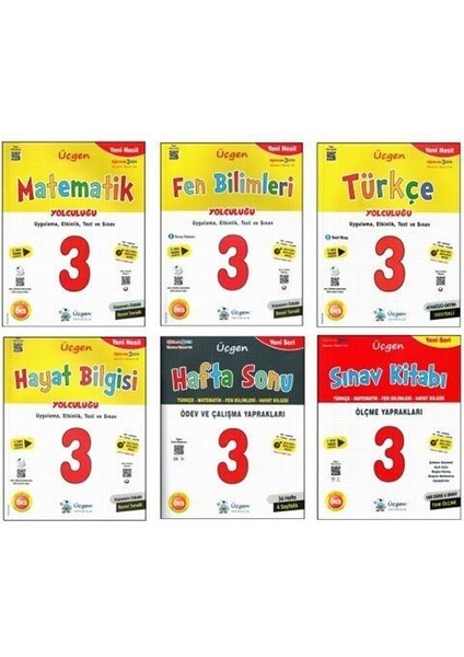 Üçgen Yayıncılık 3. Sınıf Yeni Nesil İlkokull Seti – Tam Set (Türkçe-Matematik-Fen-Hayat-Sınav Kitabı-Hafta Sonu)