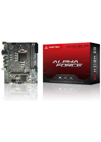 Alpha Force, AK-H510M Eg, 2xddr4, M.2, Hdmı, Dp, 10-11.nesil, LGA1200 Soket, Anakart