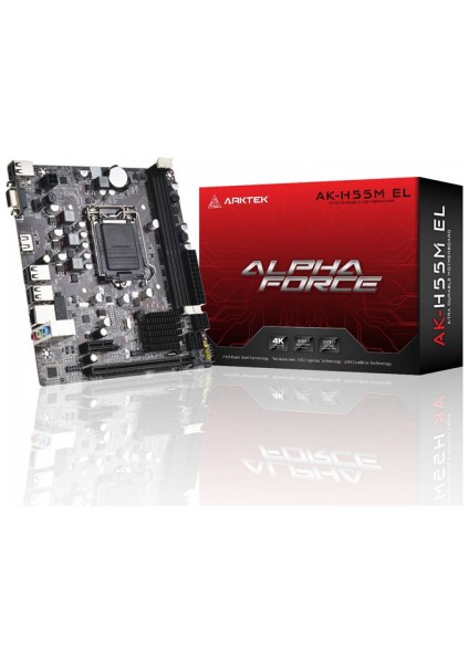 Alpha Force, AK-H55M El, 2xddr3, D-Sub, Hdmı, 1.nesil, LGA1156 Soket, Anakart