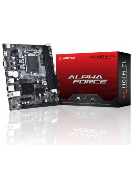 Alpha Force, AK-H81M El, 2xddr3, M.2, D-Sub, Hdmı, 4.nesil, LGA1150 Soket, Anakart