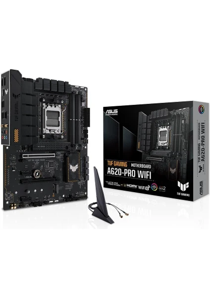 Tuf Gamıng A620-Pro Wıfı Amd A620 Am5 Ddr5 6400 Dp Hdmı Çift M2 Usb3.2 Ax Wifi + Bt Aura Rgb 2.5Gbit Lan Atx (Tuf Gamıng A620-Pro Wıfı) Anakart