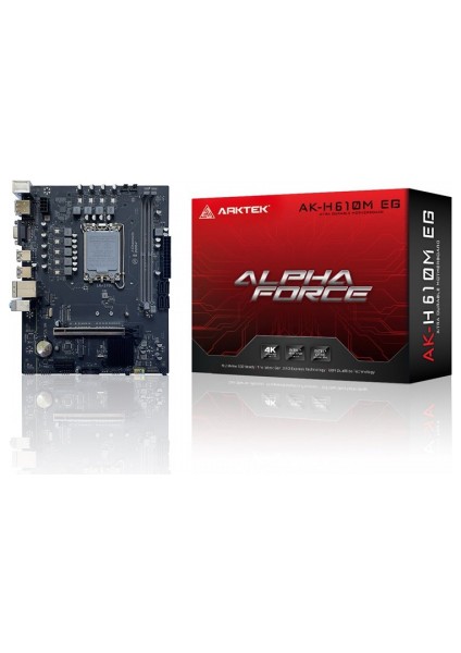 Alpha Force, AK-H610M Eg, 2xddr4, M.2, D-Sub, Hdmı, Dp, 12-13.nesil, LGA1700 Soket, Anakart