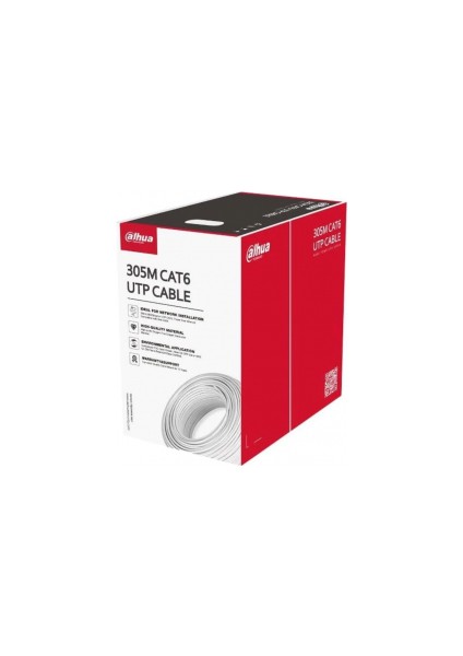 PFM920I-6UN-C, Cat6 305M, 23AWG 0.53MM, Utp, %100 Bakır, Lszh Halogen Free Kablo, Beyaz Renk