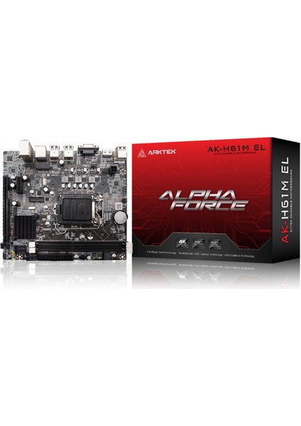 Alpha Force, AK-H61M El, 2xddr3, M.2, D-Sub, Hdmı, 2-3.nesil, LGA1155 Soket, Anakart