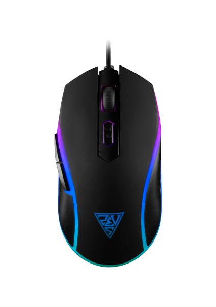 Gamdıas Aura Gs1, Çok Renkli Aydınlatma,  USB Kablolu, 6 Tuşlu, Gaming Mouse, 3600DPI, Siyah