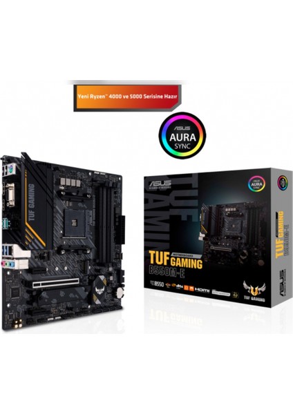 Tuf Gamıng B550M-E, 4xddr4, 2x M.2, D-Sub, Hdmı, Dp, Am4 Soket Anakart
