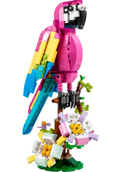 LEGO® Creator Egzotik Pembe Papağan 31144 - 7 Yaş ve Üzeri Çocuklar için Papağan, Balık ve Kurbağa Modelleri İçeren Yaratıcı Oyuncak Yapım Seti (253 Parça)