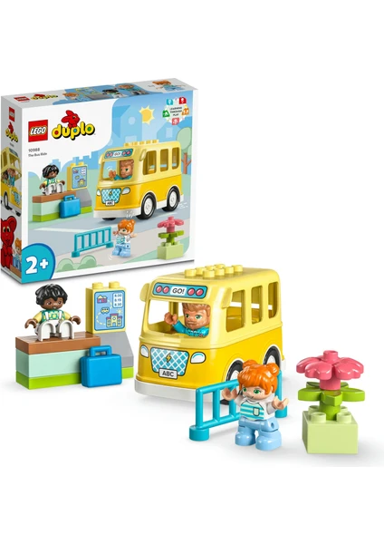 LEGO® DUPLO® Kasabası Otobüs Yolculuğu 10988 - 2 Yaş ve Üzeri Küçük Çocuklar Için Eğitici ve Yaratıcı Oyuncak Yapım Seti (16 Parça)