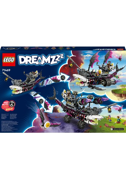 ® DREAMZzz Kabus Köpek Balığı Gemisi 71469 - 10 Yaş ve Üzeri Macera Sever Çocukların 2 Farklı Şekilde Inşa Edebileceği Yaratıcı Oyuncak Yapım Seti (1389 Parça)