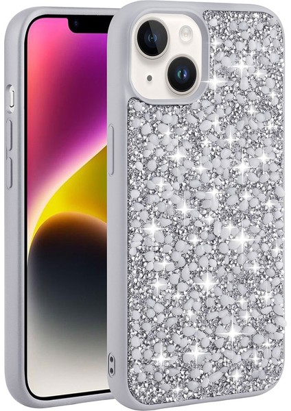 Apple iPhone 14 Kılıf Parlak Taşlı Tasarım Voyolinea Kapak