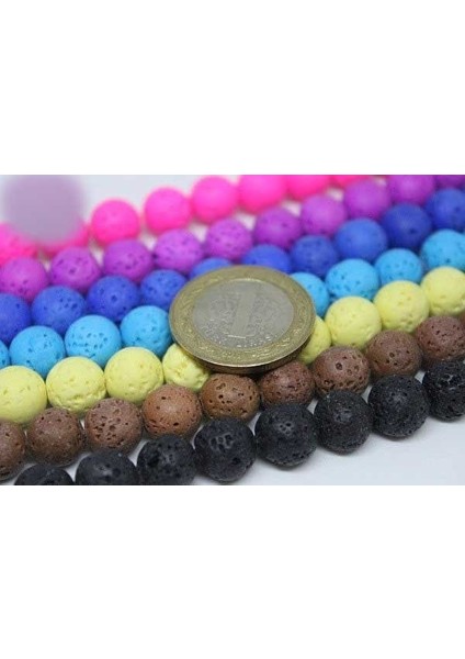 Lav Taşı Siyah Renkli Yarım Dizi 10MM (18CM Uzunluğundadır)