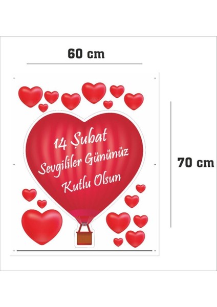 Sevgililer Günü Cam Sticker Yapışkanlı