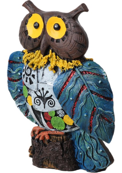 Yöresel Motifli Taşlı Baykuş Biblo Heykel Ev Ofis Yeni Yıl Hediyesi Dekor Konsol Vitrin Süsü SH12 fırsatları