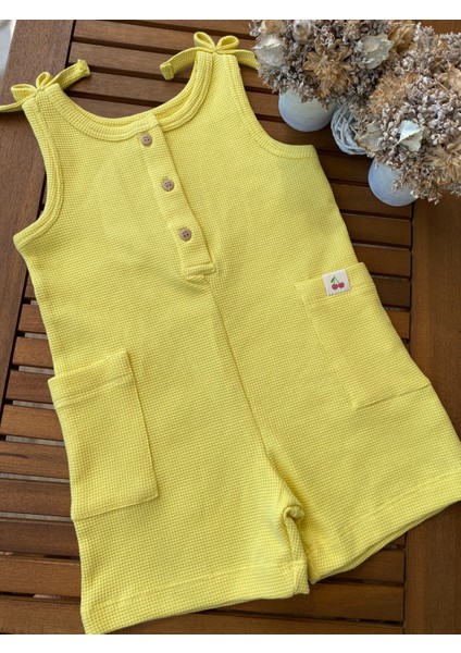 Babyaden Cepli Yumuşacık Pembe Sarı Kız Çocuk Bebek Tulum