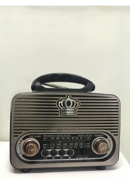 RT-830 Güneş Enerjili Panelli Bluetooth Fm-Usb-Tf Card-Aux Nostaljik Radyo