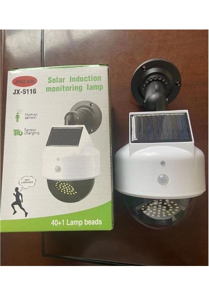 Powermaster JX-5116 Kamera Görünümlü Lamba Solar Panelli Caydırıcı Kamera