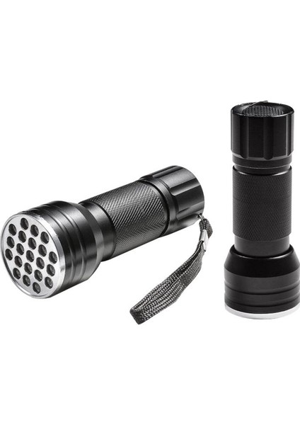 PM-6351 Uv Işınlı 21 Ledli 10 cm Metal Kasa Pilli El Feneri