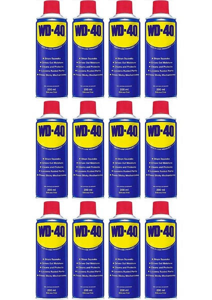 Wd‑40 Çok Amaçlı Yağlayıcı-Pas Sökücü 200 ml 1 Paket ( 12 Adet )