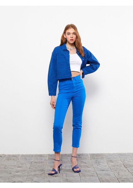 Lcw Casual Normal Bel Slim Fit Düz Cep Detaylı Gabardin Kadın Pantolon fiyatları