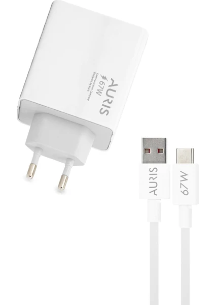 67W USB Adaptörlü Saliseli Turbo Hızlı Şarj Type-C USB Şarj Seti