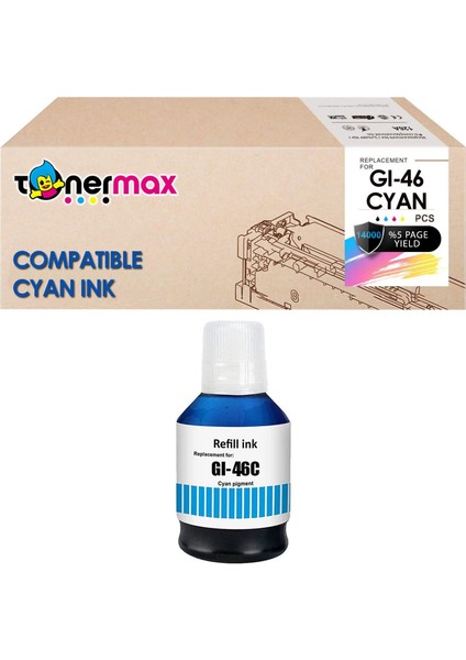 Canon Gı-46 Muadil Mürekkep Mavi / Canon Maxify GX6040 / GX6050 / GX7040 / GX7050 / GX7055