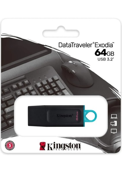 Dtx 64GB USB 3.2 Gen.1 Flash Bellek Datatraveler Exodia Dtx/64 USB Bellek