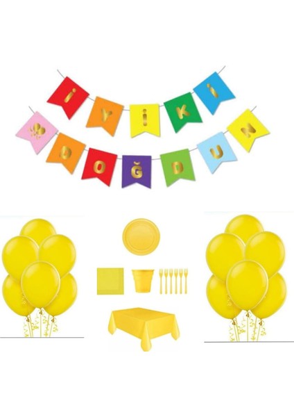 Mini Party Store Sarı Doğum Günü Set 25 Kişilik