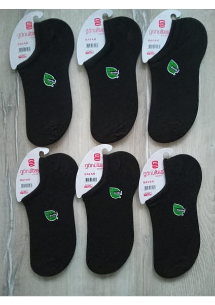 Siyah Renk Bambu Dikişsiz Görünmez Sneaker Çorap 6 Lı